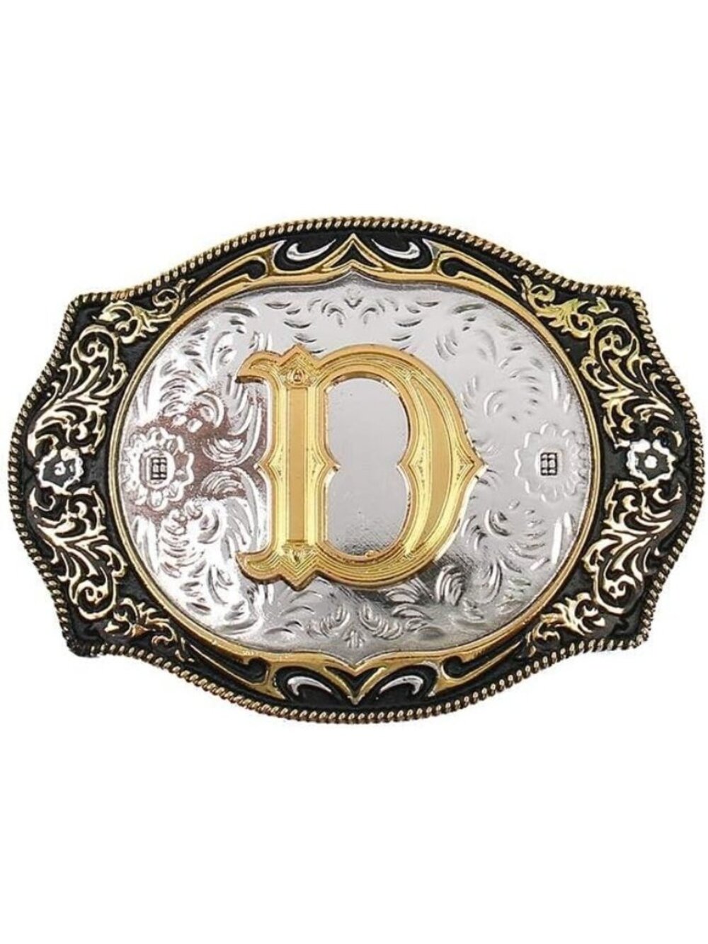 unisex D Imported Cowboy Rodeo Gold Initial Letter Belt Buckle